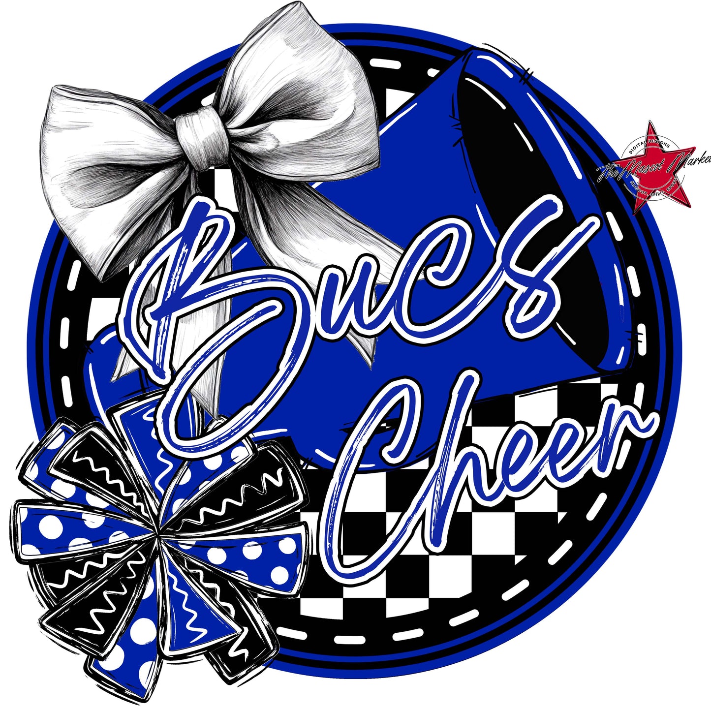 Bucs Circle Cheer Frame-Royal Blue
