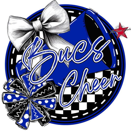 Bucs Circle Cheer Frame-Royal Blue