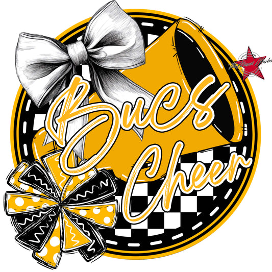 Bucs Circle Cheer Frame-Yellow
