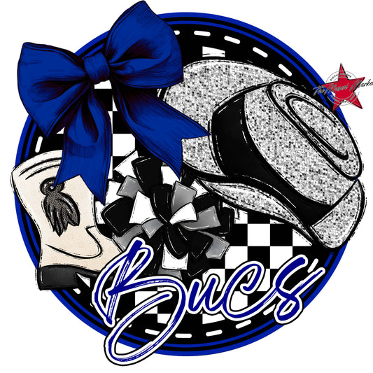 Bucs Circle Drillteam Frame-Blue