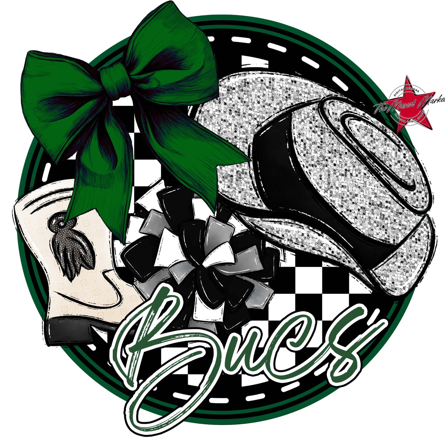 Bucs Circle Drillteam Frame-Green