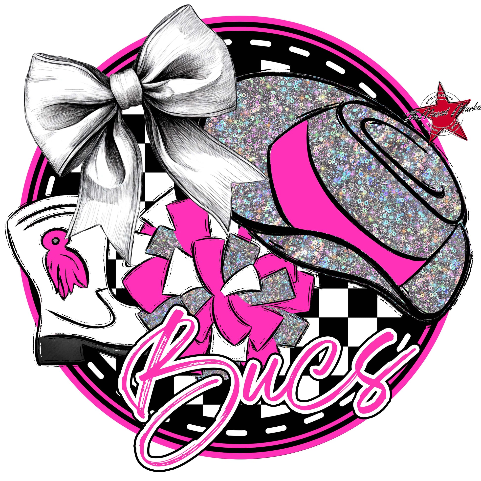 Bucs Circle Drillteam Frame-Pink