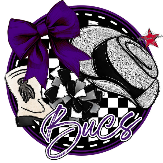 Bucs Circle Drillteam Frame-Purple