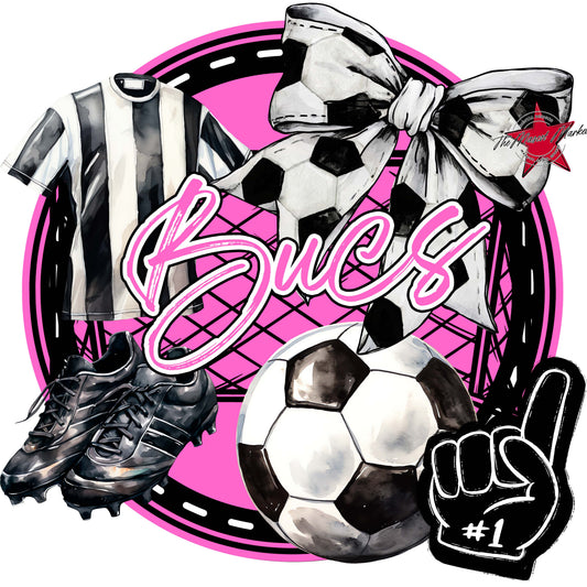 Bucs Circle Soccer Frame-Baby Pink