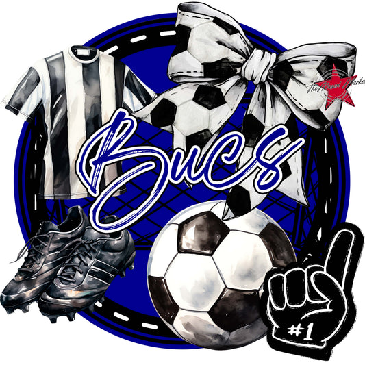 Bucs Circle Soccer Frame-Blue