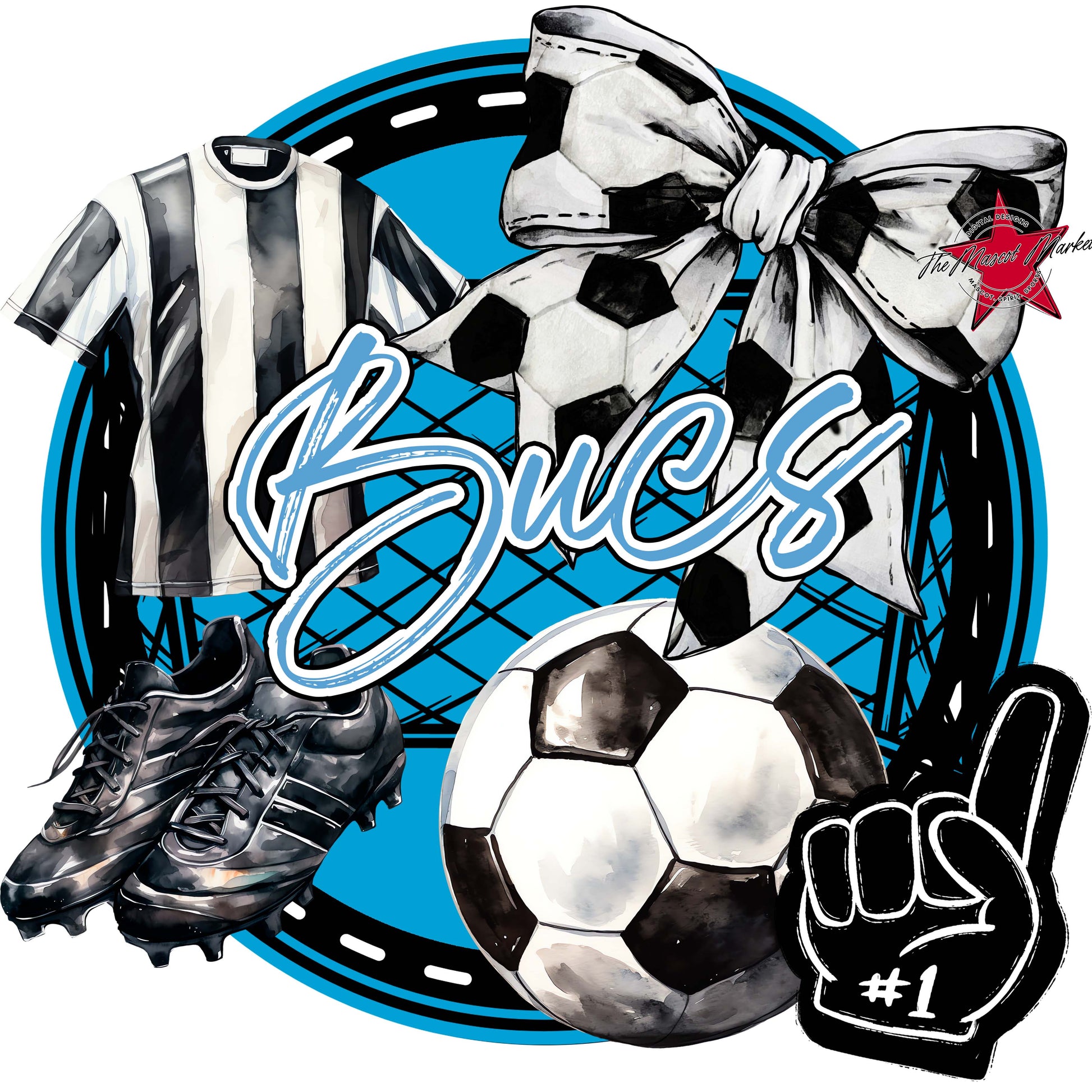 Bucs Circle Soccer Frame-Carolina Blue
