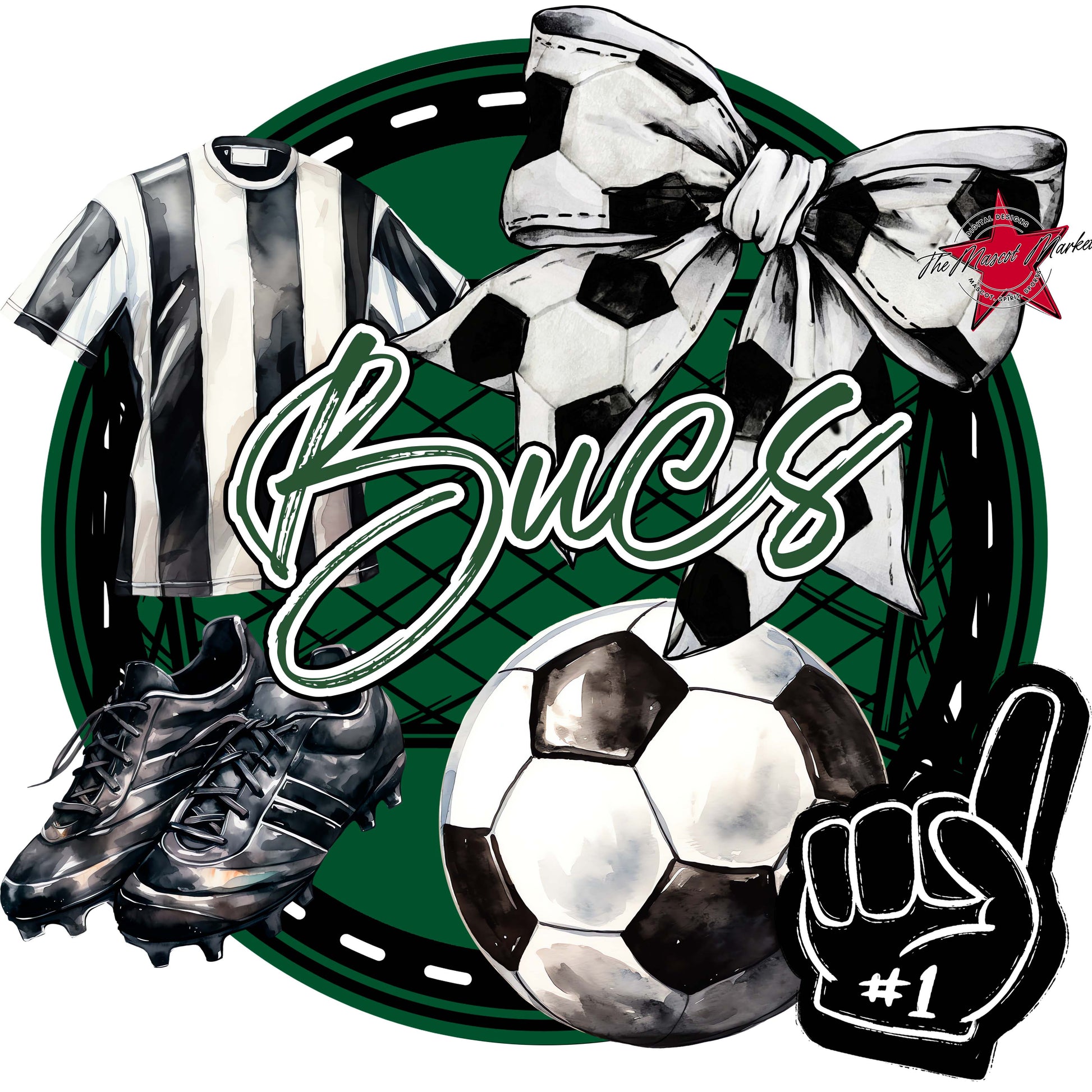 Bucs Circle Soccer Frame-Green