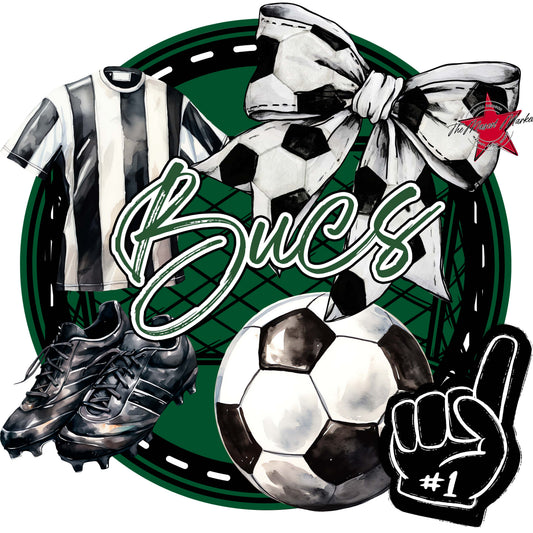 Bucs Circle Soccer Frame-Green