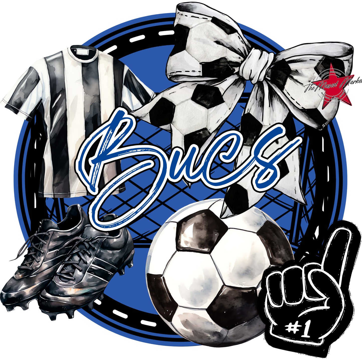 Bucs Circle Soccer Frame-Off Blue