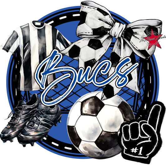 Bucs Circle Soccer Frame-Off Blue