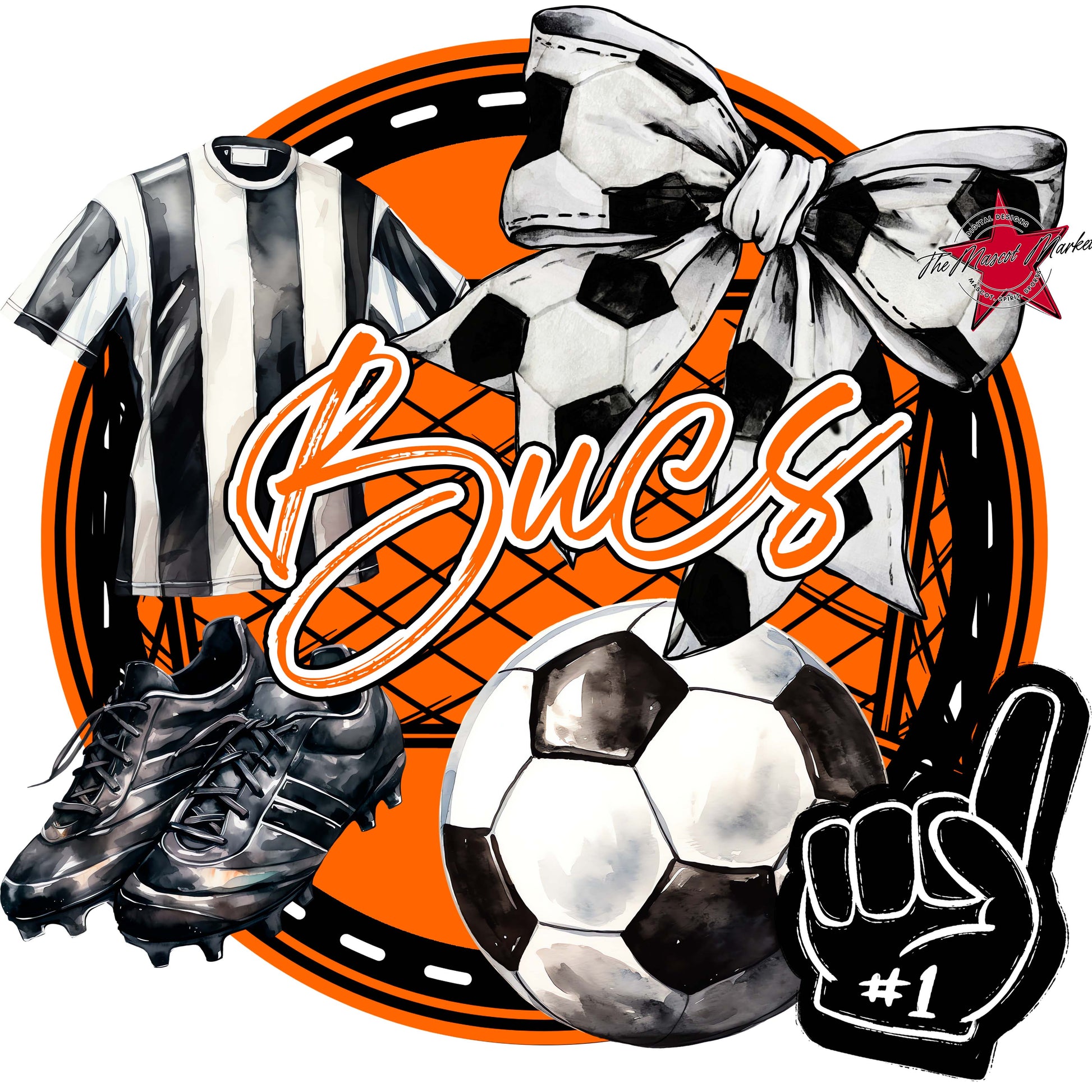 Bucs Circle Soccer Frame-Orange