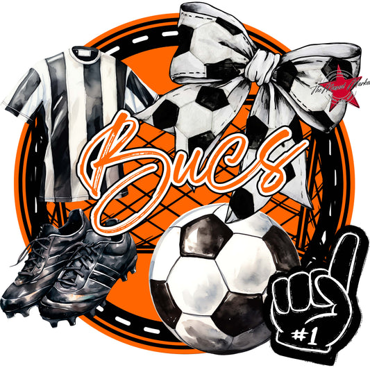 Bucs Circle Soccer Frame-Orange