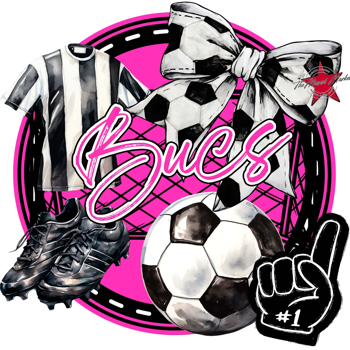 Bucs Circle Soccer Frame-Pink
