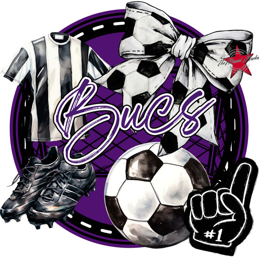 Bucs Circle Soccer Frame-Purple