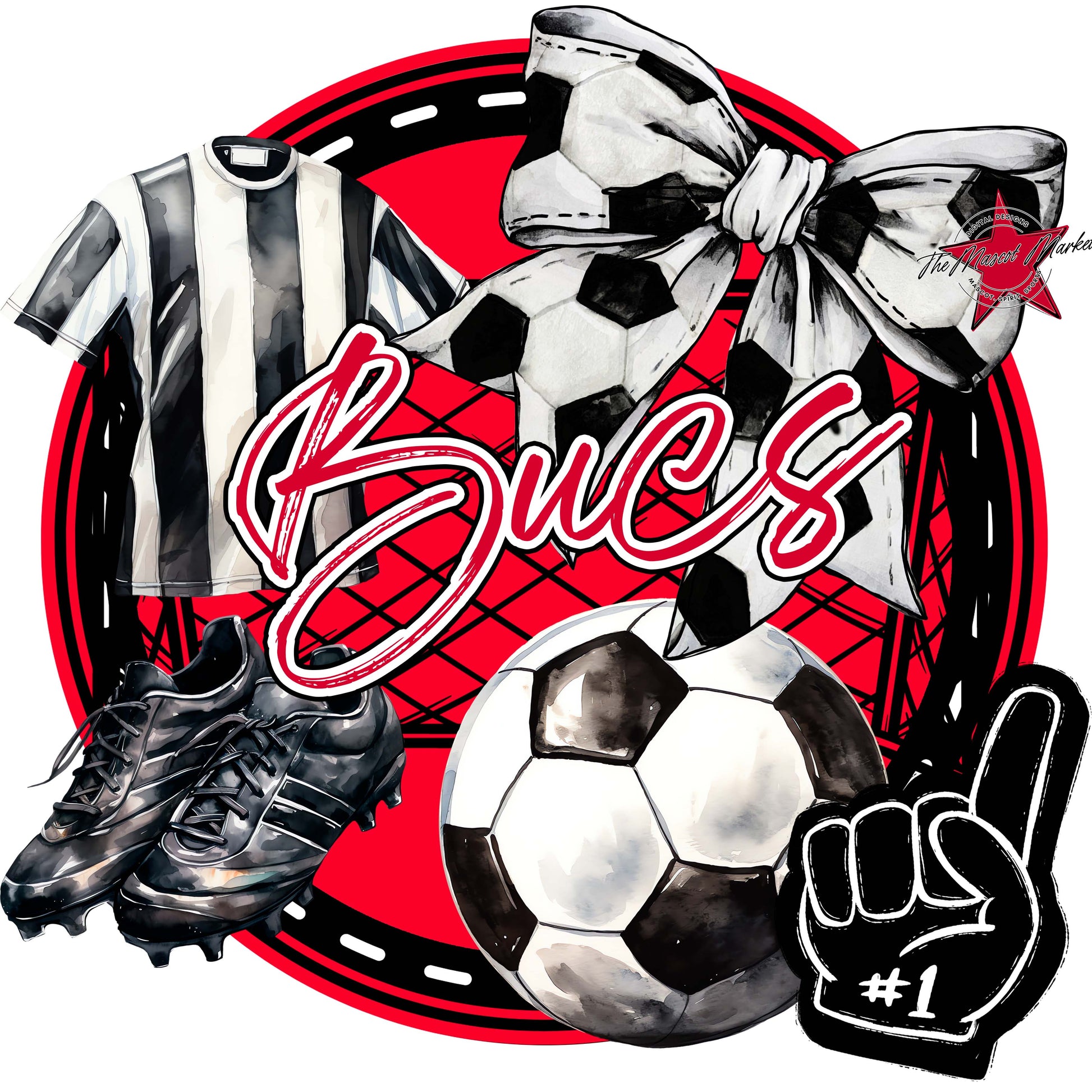 Bucs Circle Soccer Frame-Red