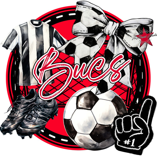 Bucs Circle Soccer Frame-Red