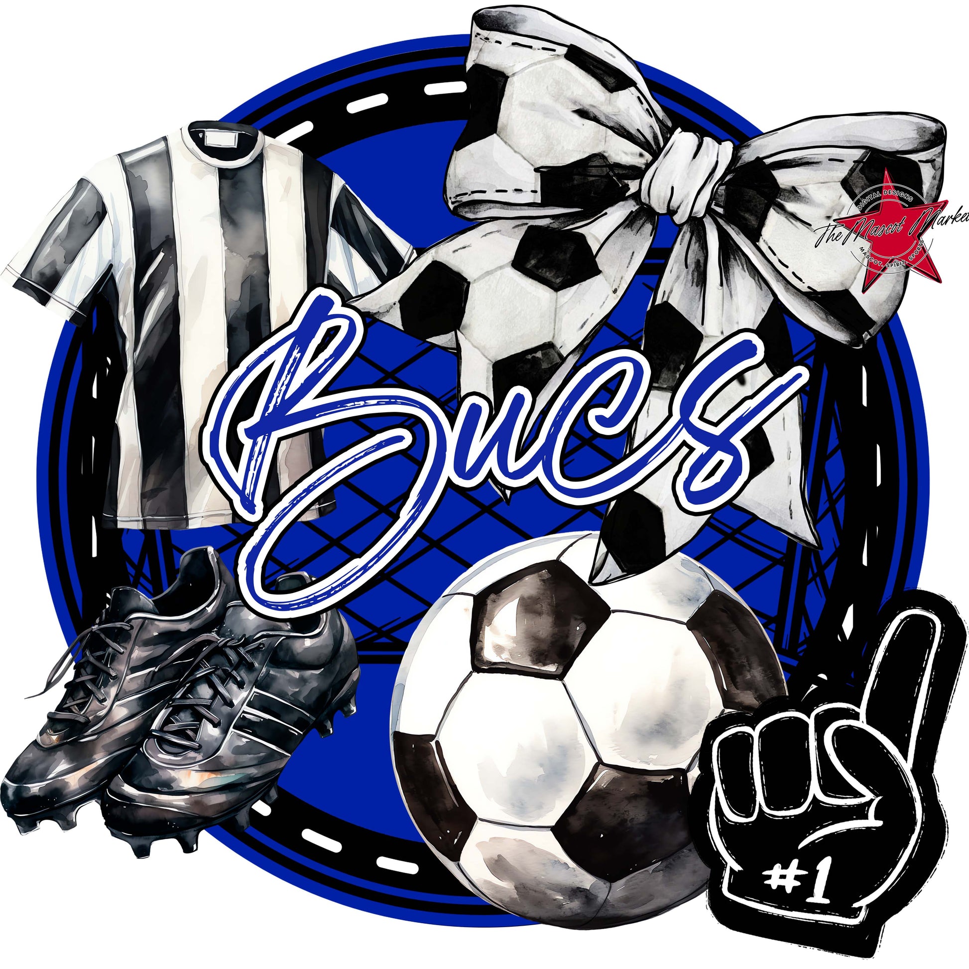Bucs Circle Soccer Frame-Royal Blue