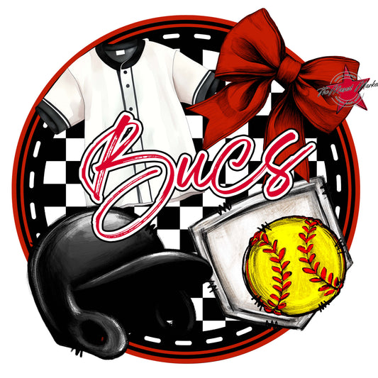 Bucs Circle Softball Frame-Red