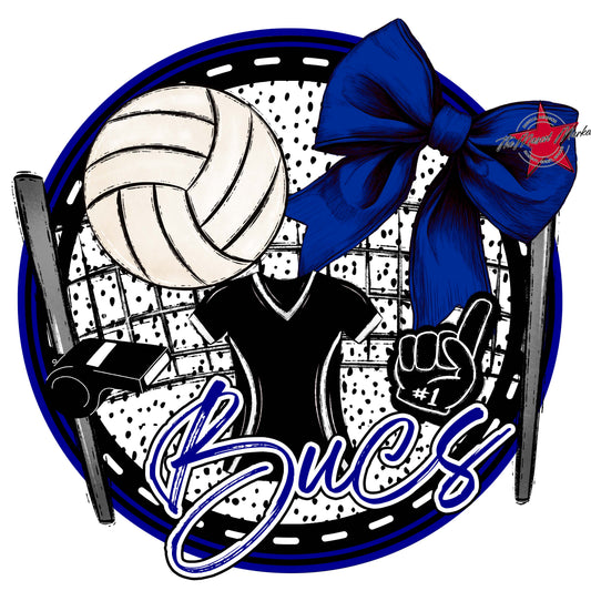 Bucs Circle Volleyball Frame-Blue