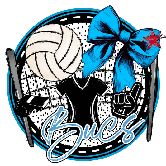 Bucs Circle Volleyball Frame-Carolina Blue