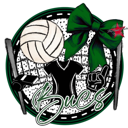 Bucs Circle Volleyball Frame-Green