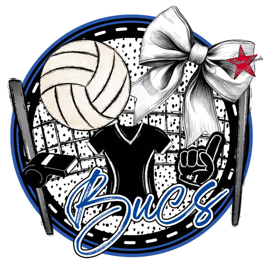 Bucs Circle Volleyball Frame-Off Blue