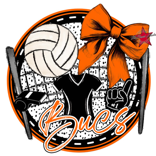 Bucs Circle Volleyball Frame-Orange