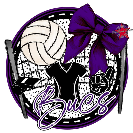 Bucs Circle Volleyball Frame-Purple