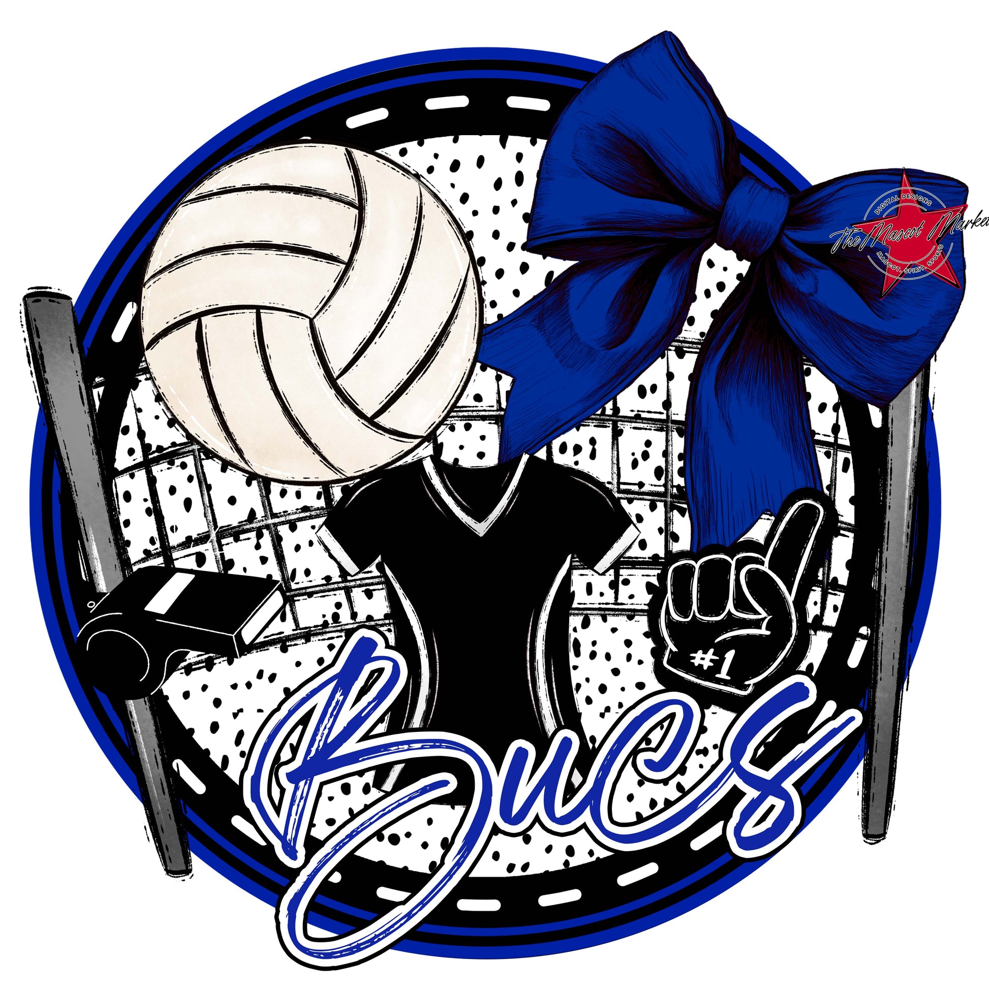 Bucs Circle Volleyball Frame-Royal Blue