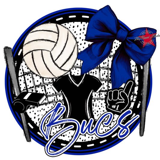 Bucs Circle Volleyball Frame-Royal Blue