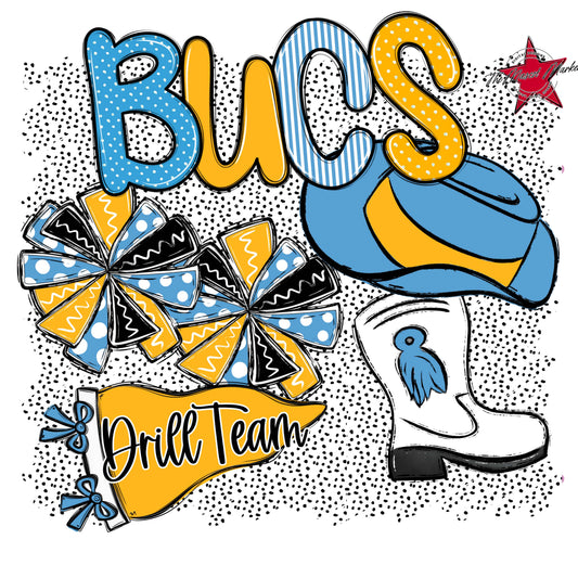 Bucs Drillteam Spirit-Carolina Blue & Yellow