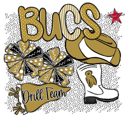 Bucs Drillteam Spirit-Gold