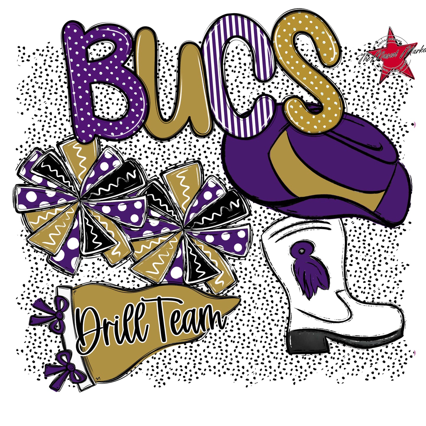 Bucs Drillteam Spirit-Purple & Gold