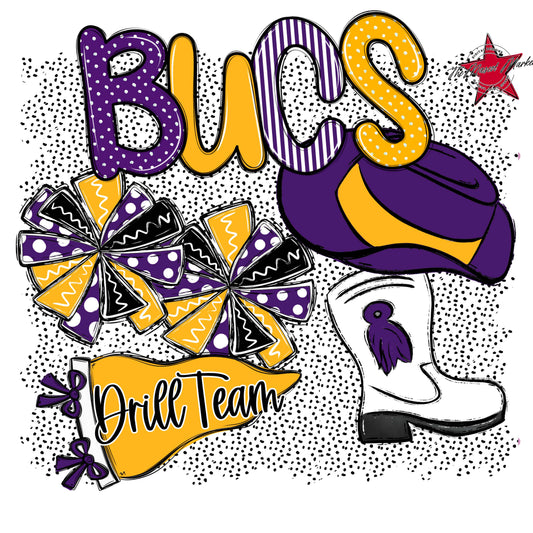 Bucs Drillteam Spirit-Purple & Yellow