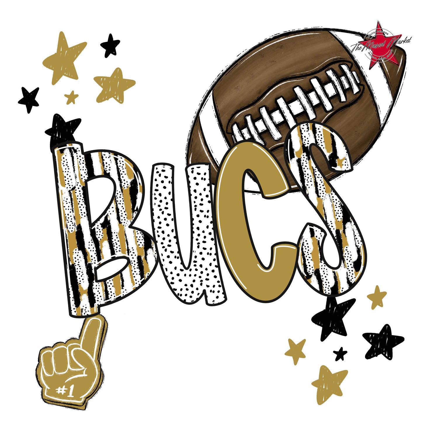 Bucs Football Scrape-Gold