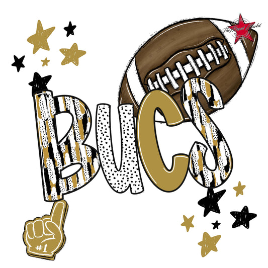 Bucs Football Scrape-Gold