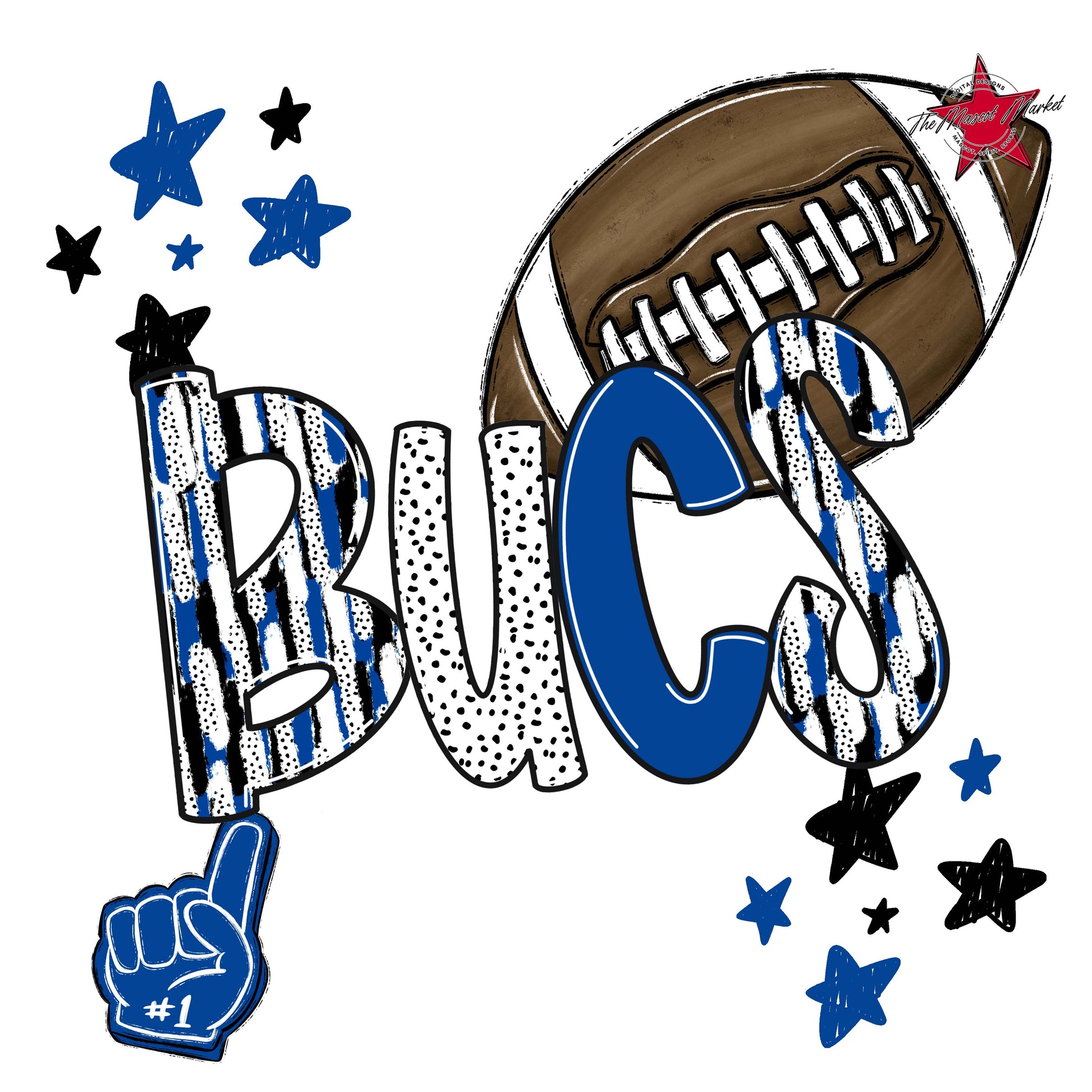 Bucs Football Scrape-Off Blue