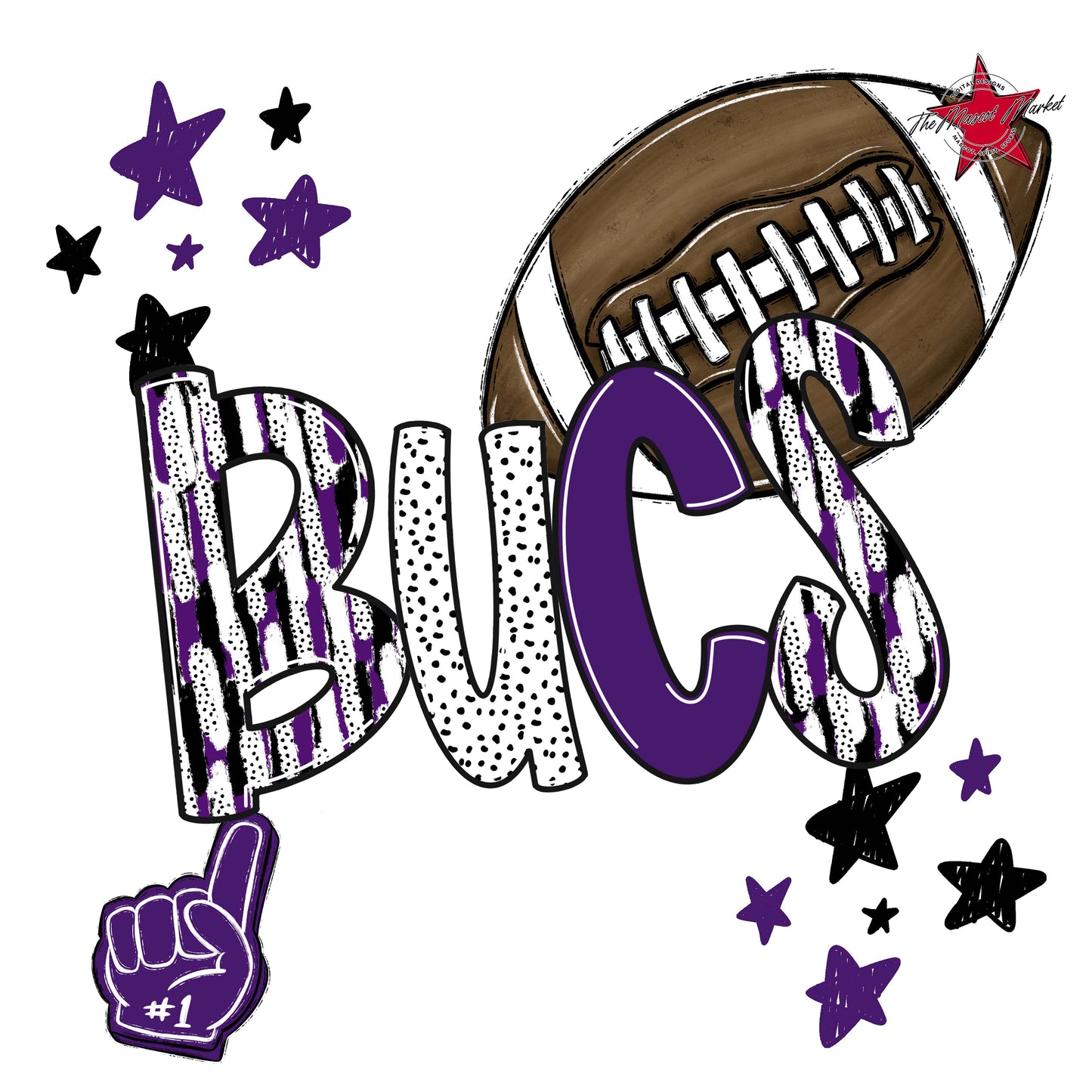 Bucs Football Scrape-Purple