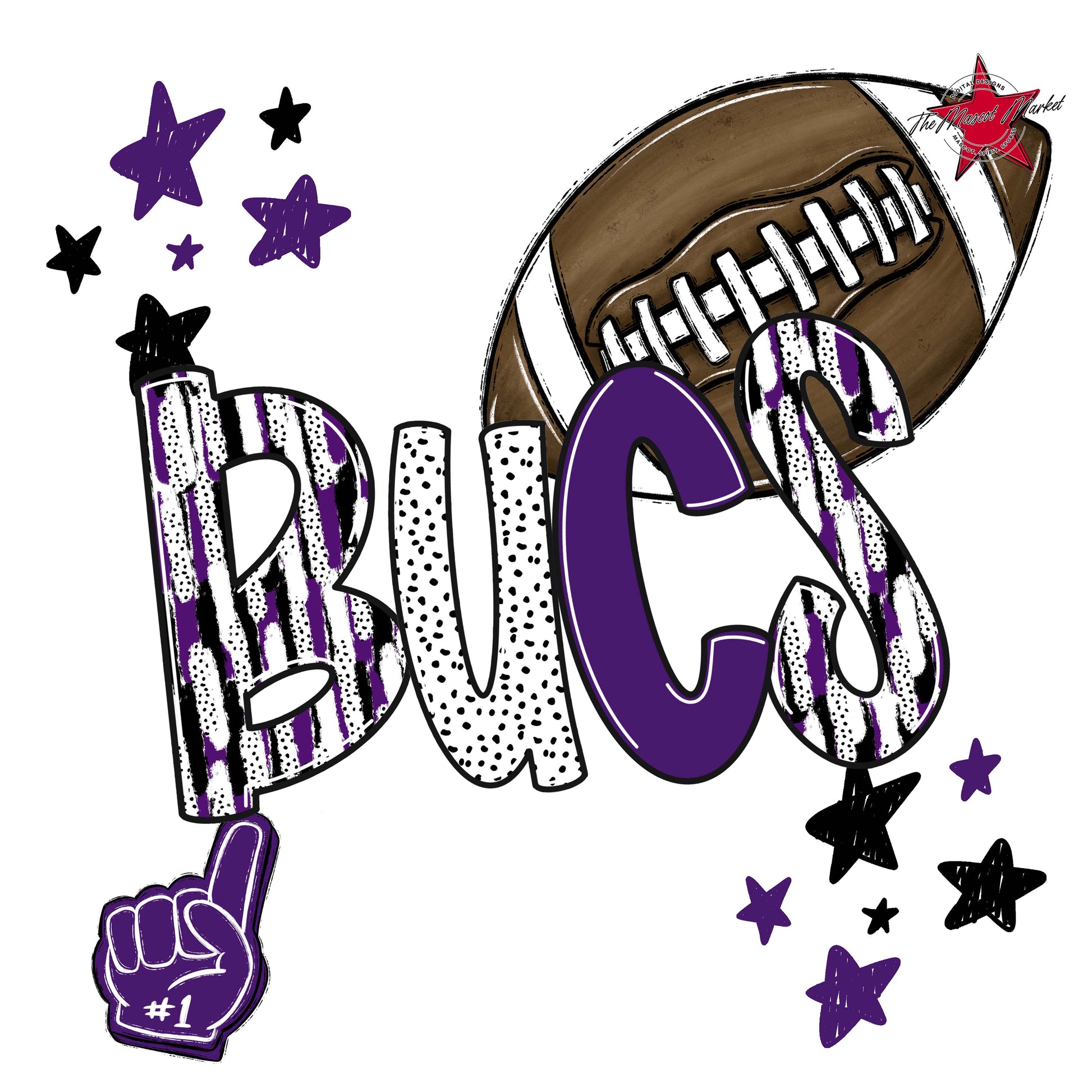 Bucs Football Scrape-Purple