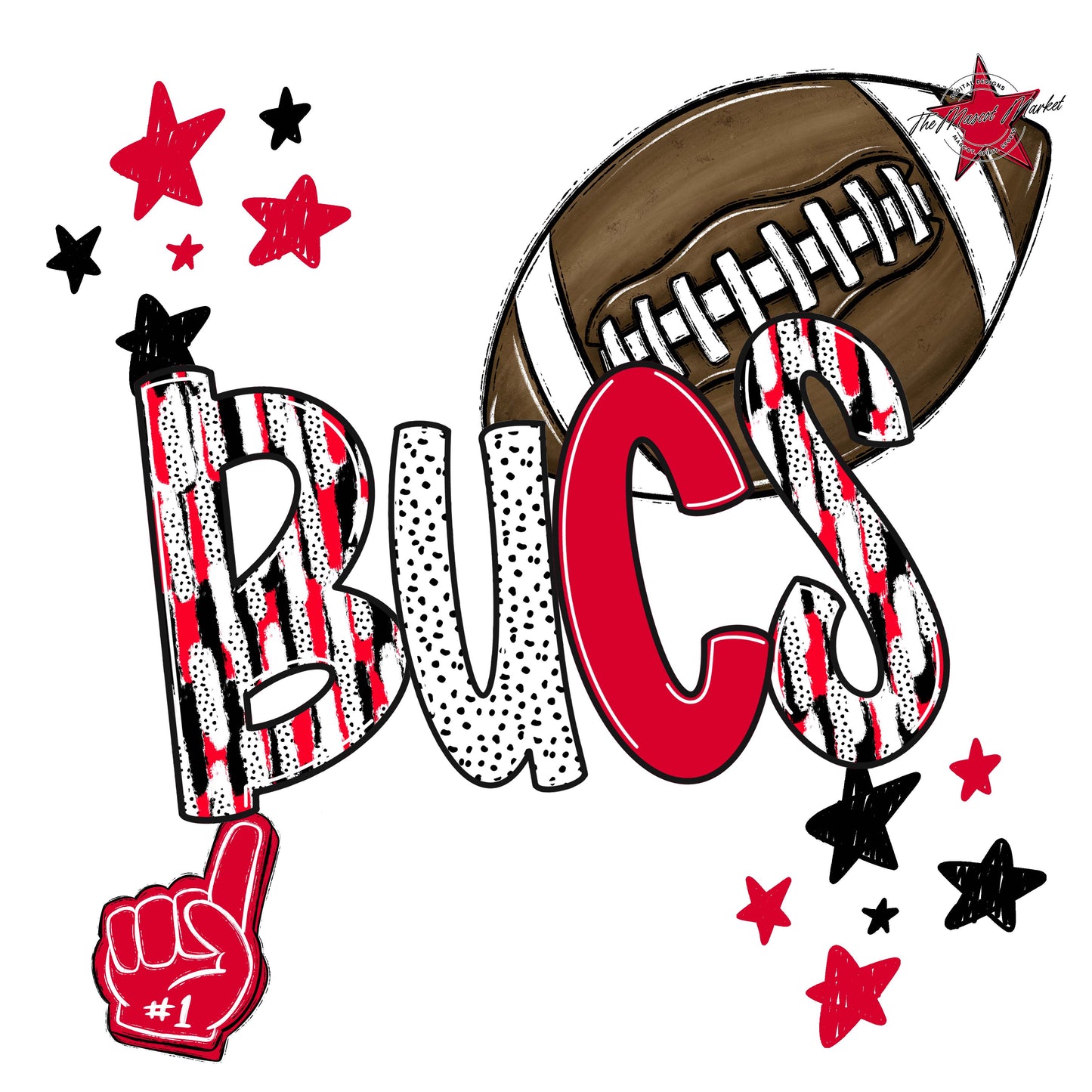 Bucs Football Scrape-Red