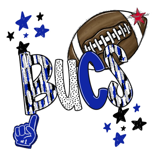 Bucs Football Scrape-Royal Blue