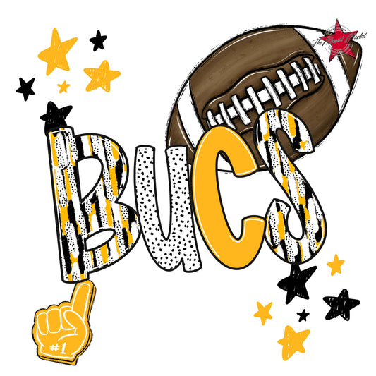 Bucs Football Scrape-Yellow