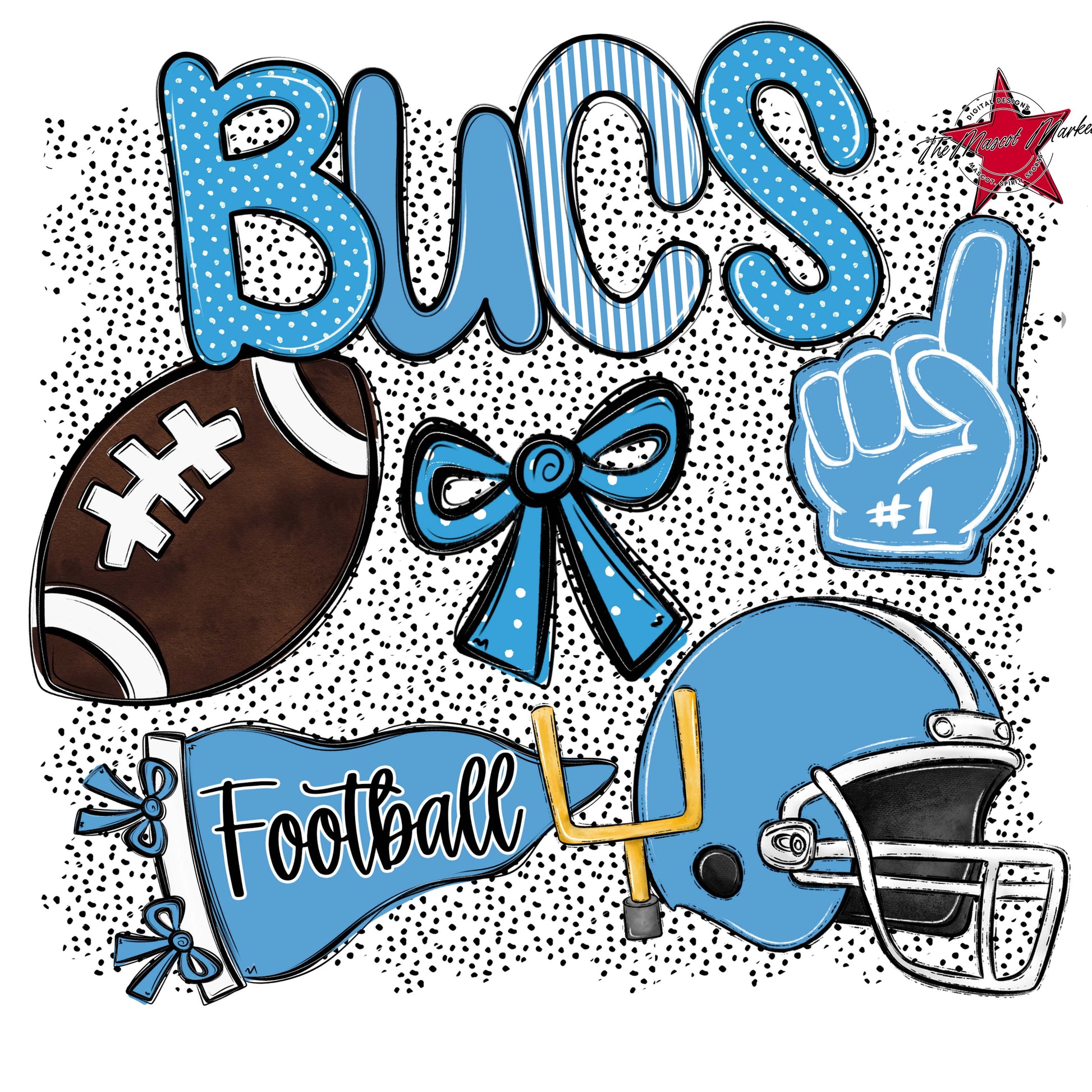 Bucs Football Spirit-Carolina Blue