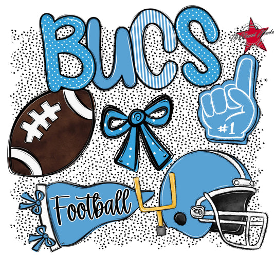 Bucs Football Spirit-Carolina Blue