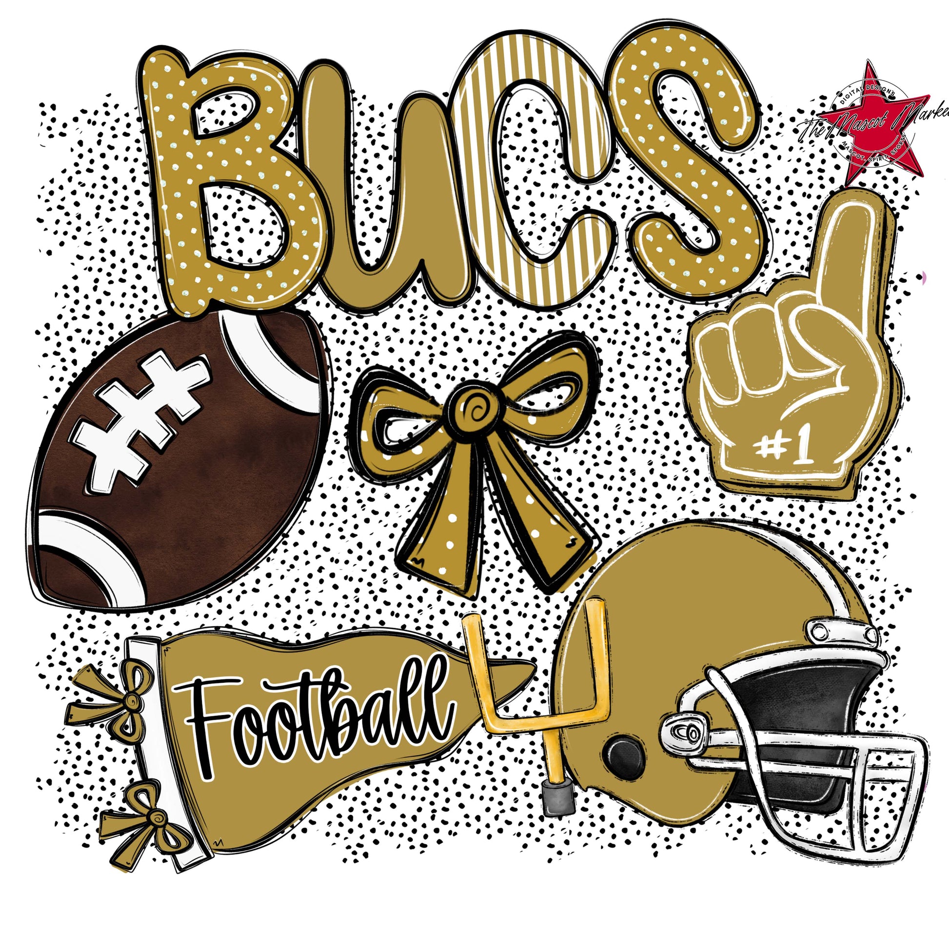 Bucs Football Spirit-Gold