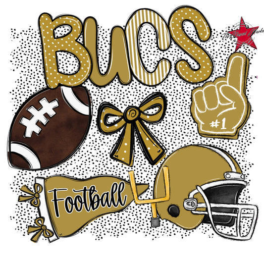 Bucs Football Spirit-Gold