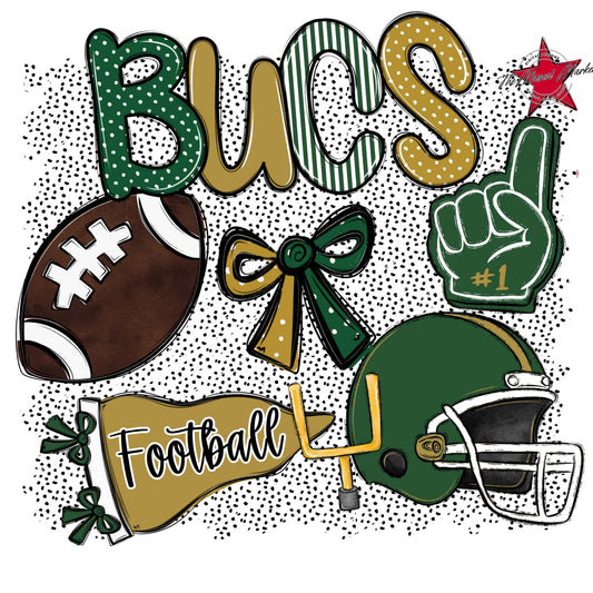Bucs Football Spirit-Green & Gold