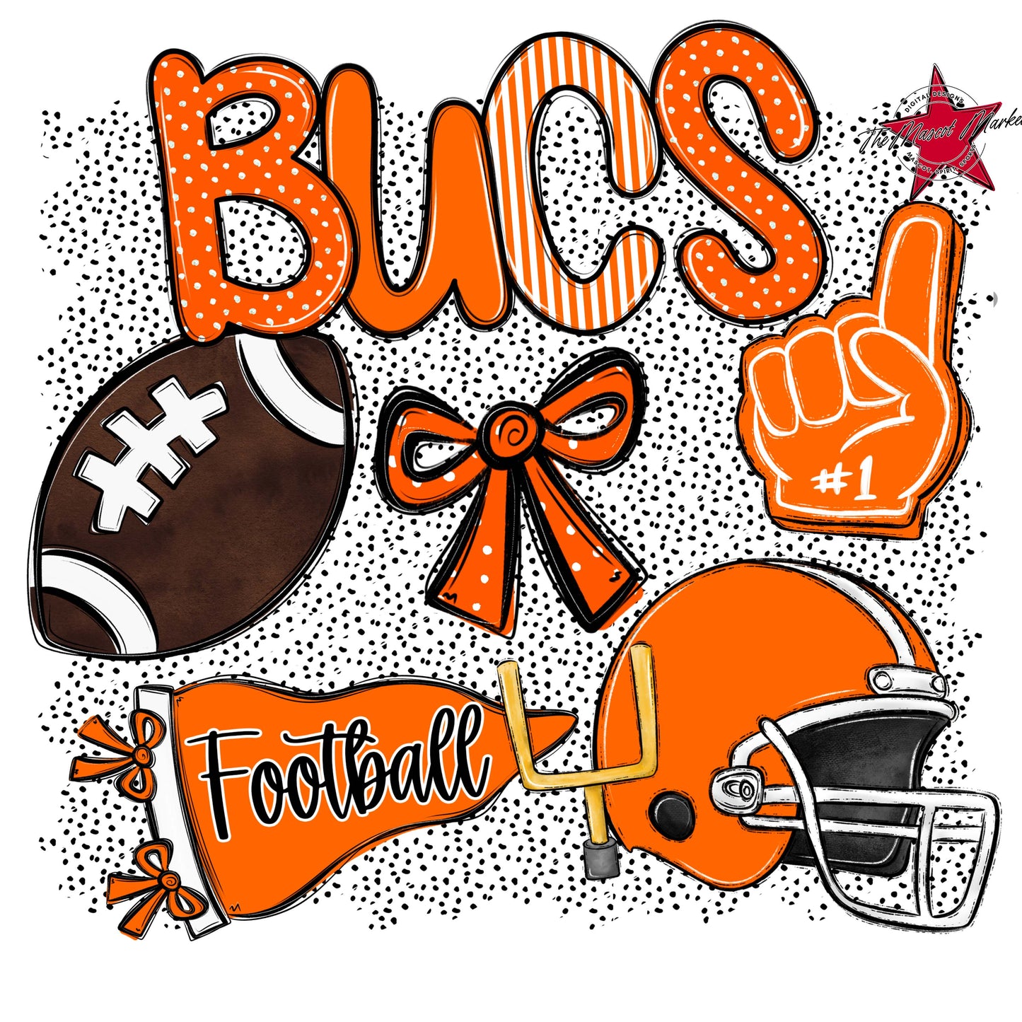Bucs Football Spirit-Orange