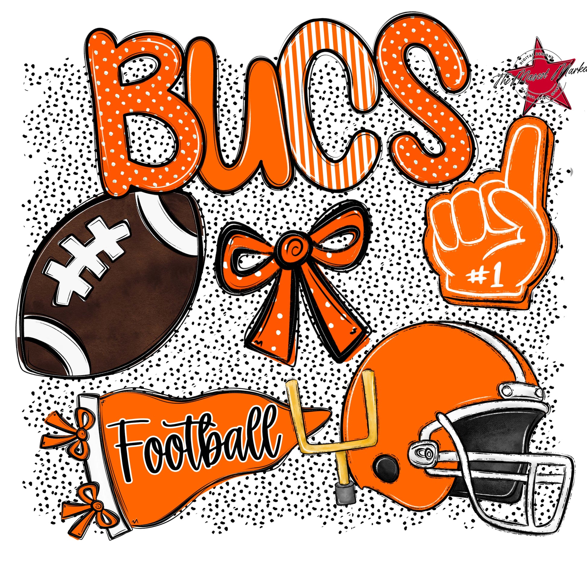 Bucs Football Spirit-Orange