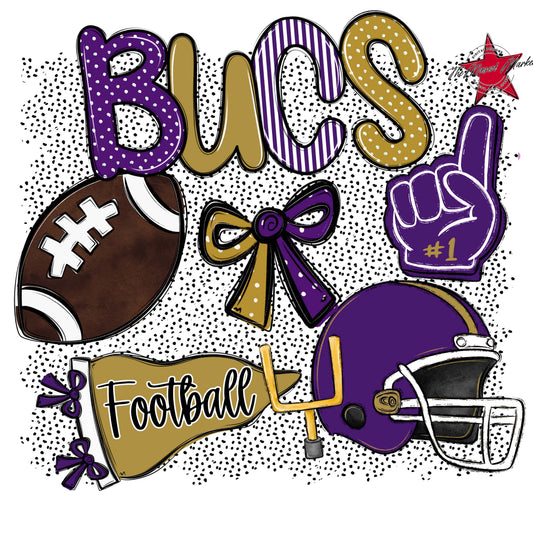 Bucs Football Spirit-Purple & Gold